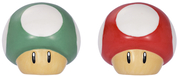 Super Mario Super Mushroom/1-UP Mushroom Salt and Pepper Shaker Set