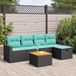 Maison Exclusive - Ensemble de meubles de jardin 6 pièces avec canapé et coussins, noir, en polyrotin