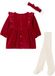 Vertbaudet 3-delige babyset met jurk + haarband + panty in thema Kerst