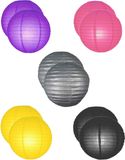 Merkloos / Sans marque Set van 10x stuks gekleurde luxe party lampionnen dia 25 cm voor tuinfeest of BBQ - Super sfeervol
