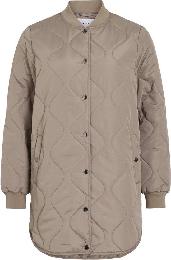Vitate VILA VITATE L/S QUILT JACKET - NOOS - Taupe Gray - Women's - Size 38