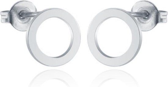Cilla Jewels oorstekers Edelstaal Open Circle Zilverkleurig
