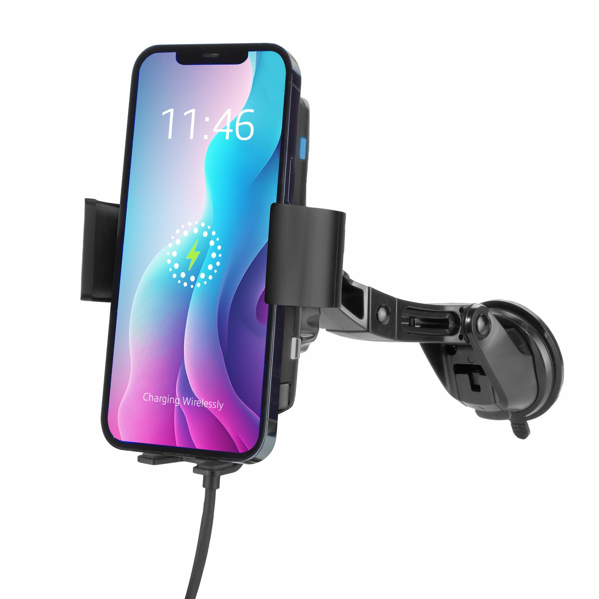 ACT AC9010 Automatische smartphone autohouder met draadloze snellaadfunctie - Zwart