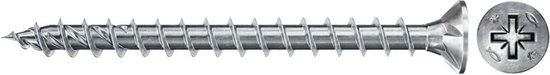 fischer Power-Fast II FPF II CZF 4 x 30 mm BC verzonken kop met kruiskop PZ2 volledig schroefdraad gegalvaniseerd blauw gepassiveerd - 670196