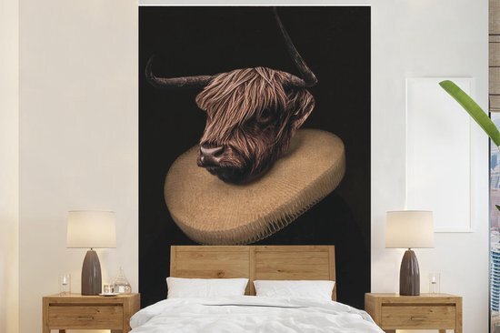 Nr1Wallpaper Behang - Fotobehang Oude Meesters - Dieren - Schotse Hooglander - Breedte 225 cm x hoogte 350 cm