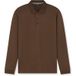 OLYMP Casual Regular Fit Poloshirt lange mouw bruin, Wafelmotief