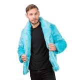 CHAKS - Blauwe bontjas voor volwassenen - Maat M