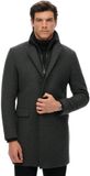 Superdry - Tailored Two-in-One Stadsjas - Heren - Jassen - Wol/Polyester - XL - Dark Grey Herringbone