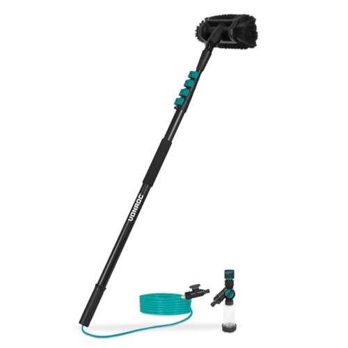 VONROC Telescopische wasborstel – 4,60m - Incl. Borstelkop, waterslang en zeepdispenser