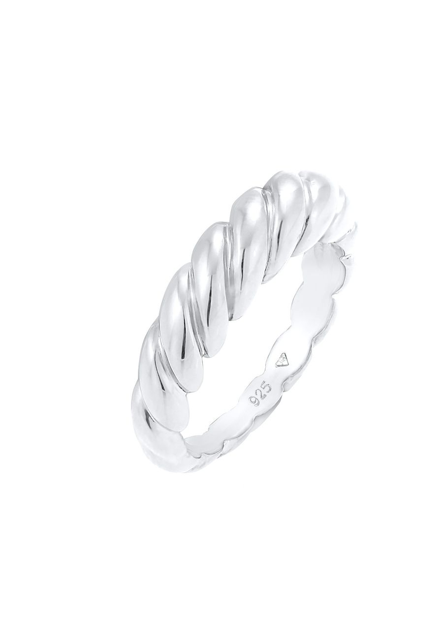 Elli Ring Dames Band Ring Twisted Basic Trend Chunky Blogger 925 Sterling Zilver