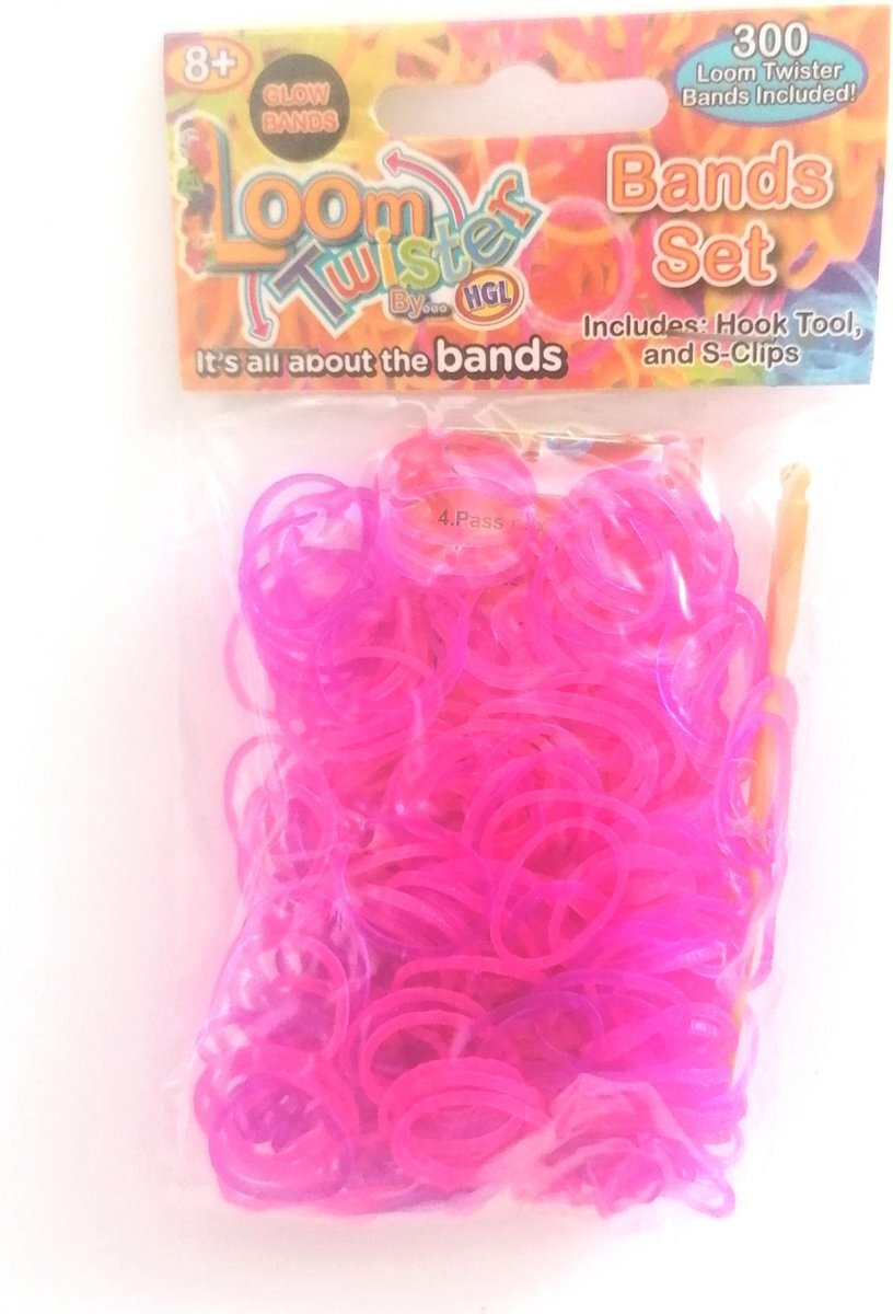 Loom twister Loombands Junior Rubber Paars/roze 300-delig