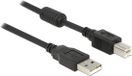 Delock USB naar USB-B kabel - 1 meter - Zwart