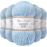 Utopia Crafts Velvet Lux Chenille superzacht, grof garen voor breien en haken, 5 x 100 g (poederblauw)