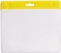 Merkloos Multipack van 10x stuks Badgehouders - geel - 11,5 x 9,5 cm - voor aan een lanyard of keycord