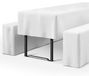 Beautissu Premium M housse pour mobilier de fête, 220x50x35cm, blanc, 3 pièces, mi-hauteur