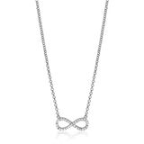 Zinzi zilveren ketting Infinity wit 42-45cm ZIC1065
