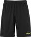 Uhlsport Center Basic Short Heren - Zwart / Fluogeel | Maat: XXL