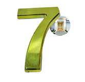 PARENCE - Deurnummer 3D - 10 cm - Premium geborsteld kunststof - glanzend gouden effect - extra sterke lijm - deurnummer, straat, huis (7, goud) PARC001