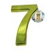 PARENCE - Deurnummer 3D - 10 cm - Premium geborsteld kunststof - glanzend gouden effect - extra sterke lijm - deurnummer, straat, huis (7, goud) PARC001