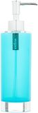 Excelsa Linea Bagno zeepdispenser 300 ml in blauw, polystyrol, 6,5 x 6,5 x 22 cm