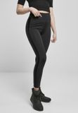 Urban Classics Highwaist Shiny Stripe Legging Dames Zwart M