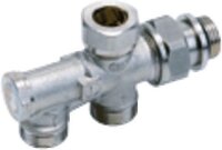 Comap Onderblok zelfdichtend 2 pijps M22 met afsluiter vernikkeld