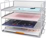 Exerz Draadgaas Papier Sorteerder 4 Stuks Lagen/Bureau Multifunctionele Organizer/Archiefhouder Brievenbak Stapelbaar - Kantoor, School