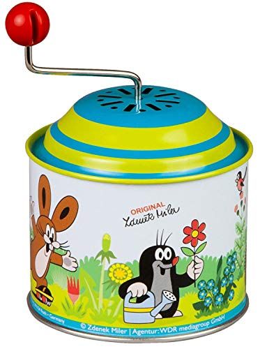 Lena LENA 52768 - Portariviste La Piccola Talpa, Circa 10,5 x 7,5 cm, con Melodia la Primavera, Scatola Girevole in Metallo, per Bambini a Partire dai 18 Mesi, Organo con Motivo