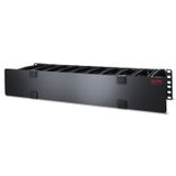 APC Goulotte de câbles horizontale, 2U x 15 cm de profondeur avec plaque de base pour la gestion des câbles, unilatérale avec plaque de recouvrement