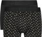 HOM Boxer Brief H01 2p - Zwart/Zwart Print - Maat XL