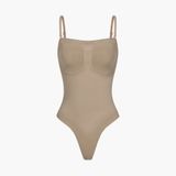 cfab Strapless corrigerende bodysuit met strikjes - Donkerbeige - XS