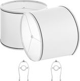 Vevor Lampenkap Trommel 290x320x245mm Medium Rond Twee met Harp Wit