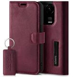 SURAZO Premium Hoes voor mobiele telefoon voor Xiaomi 14 Pro 5G, klaphoesje van echt leer, met magneet, kaartenvak, RFID-bescherming, standfunctie, portemonneehoes, leren hoes, bordeauxrood