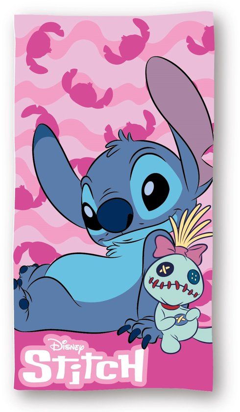 4KidsOnly Lilo & Stitch strandlaken Roze Polyester 70 x 140 cm