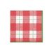 Caspari 14800CG Plaid Check Papier Linnen Cocktail Servetten in Rood, 15 Per Pakket