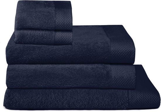 Seahorse combiset Pure 5 delige badtextielset indigo (2xGD+2BD+1xDL)