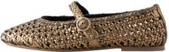 Next - Dames - Forever Comfort® gevlochten leren Mary Jane-ballerina's - Bruin