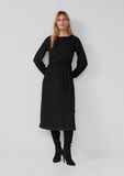 s.Oliver BLACK LABEL 2172658 Dames fluwelen midi-jurk met lange mouwen