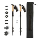 Amazon Basics Trekkingstokken voor Wandelingen, Opvouwbare Wandelstokken, Lichtgewicht Aluminium, 134,6cm, Zwart