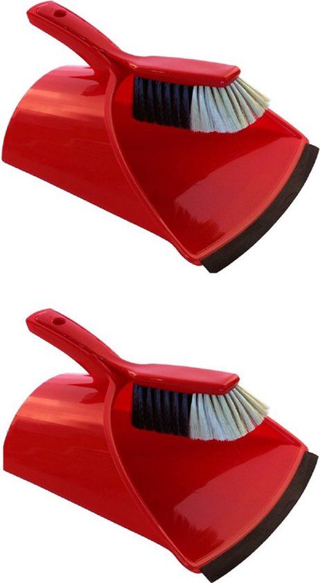 Merkloos 2x Luxe jumbo stoffer en blik met kap 32 x 28 cm - Rood - Merkloos - Kunststof