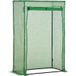 Serre de jardin compacte 100x50x150 cm cadre acier avec porte enroulable et bâche plastique verte
