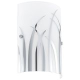 EGLO Wandlamp Rivato, binnenwandlamp, slaapkamerlamp, staal wit, chroom | glas met wit-chroom decor, E14 fitting