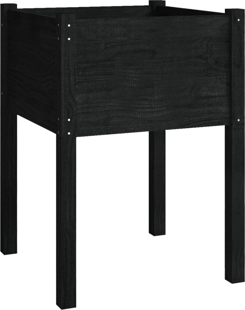 vidaXL Plantenbak 50x50x70 cm massief grenenhout zwart
