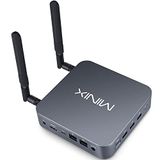 MINIX NEO J51-C8 Max Aluminium Mini PC, 8GB/256GB M.2 PCIe NVMe SSD Windows 11 Pro, Wi-Fi6/Tweevoudige 2,5GB LAN/USB-C/Driedubbel Beeldscherm/4K/Automatische Inschakeling/PXE Boot/RTC/Vesa Mount.