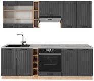 Vicco Keuken "Fame-Line", gris foncé, 235 cm