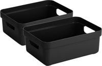 Sunware boîte de rangement - 8x - plastique - noir - 9 litres