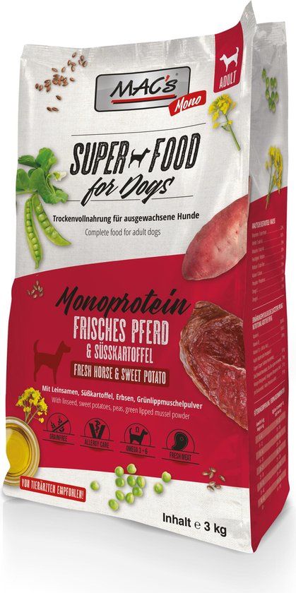 MAC's Monoprotein Hondenvoer - Paard - 3 kg