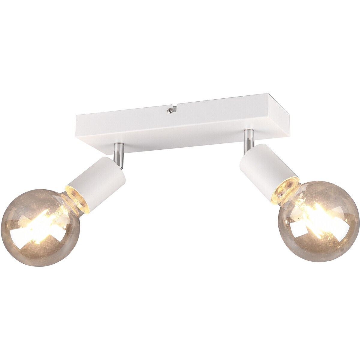 BES LED LED Plafondspot - Trion Zuncka - E27 Fitting - 2-lichts - Rechthoek - Mat Wit - Aluminium