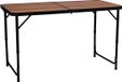 Abbey Camp Table de camping 120x60 cm Pliable - Réglable 54-69 cm - Marron