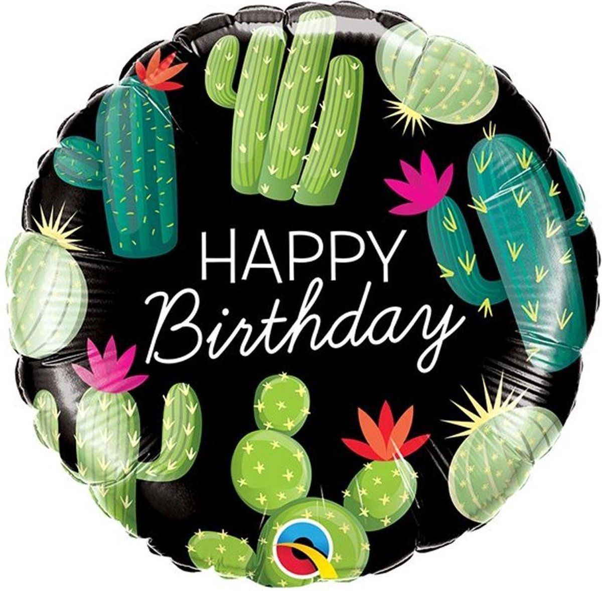 Delights Direct Folieballon ‘Happy Birthday’ Cactussen - 46 centimeter